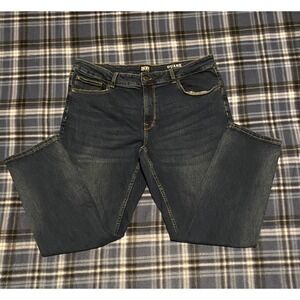 DKNY Jeans Duane Straight Fit Mens Dark Wash Stretch Denim Blue Jeans 36x30